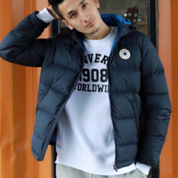 NWT Converse Warm Down Jacket MED Blue M - Picture 2 of 8